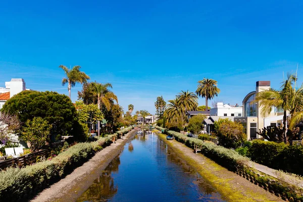 Kanallar Venedik Los Angeles California Evlerde Görünümü — Stok fotoğraf
