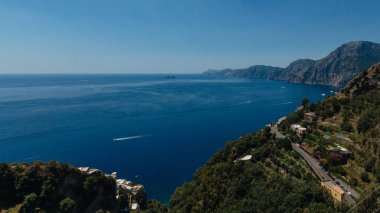 Panoramik Amalfi Coast Praiano, İtalya