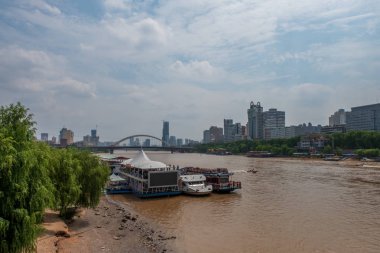 Tarafından shore, sarı nehir, Lanzhou, Gansu, Çin için dock