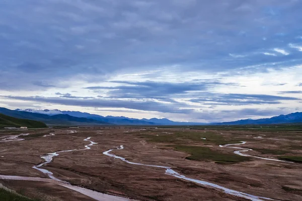 Vapores Planície Paisagem Perto Qilian Qinghai China — Fotografia de Stock