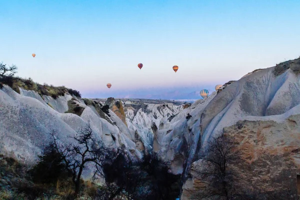 Vista Del Globo Aerostático Sobre Paisaje Capadocia Turquía —  Fotos de Stock