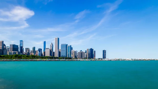Skyline Chicago Michigan Felett — Stock Fotó