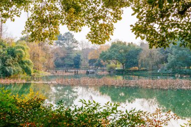Stone Bridge Park Hangzhou, Çin için su üzerinde