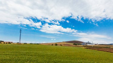 Alanlar ve tepelerde coutnryside Toskana, İtalya