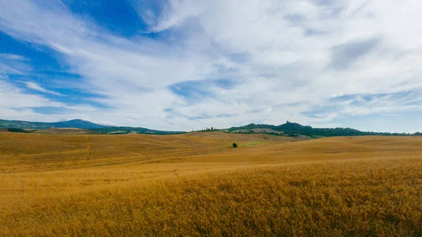 Χωράφια Και Λόφους Της Coutnryside Από Τοσκάνη Ιταλία — Φωτογραφία Αρχείου