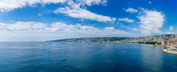 Panoramiczne Widoki Wybrzeża Panoramę Miasta Neapol Włochy — Zdjęcie stockowe