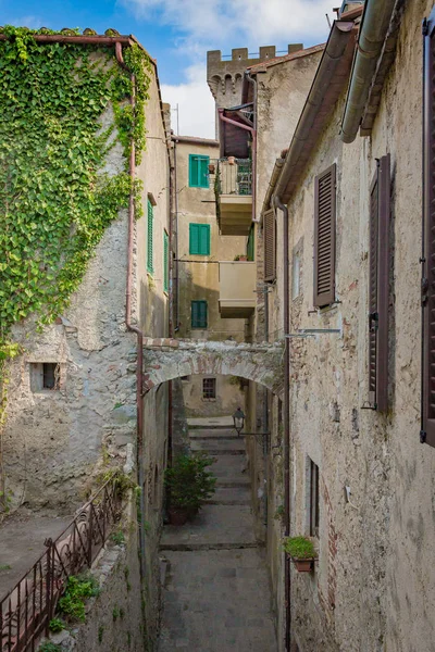 Gator Och Byggnader Den Toskanska Staden Capalbio Italien — Stockfoto