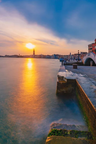 Видом Дзвіницю Сан Марко Міста Венеції Італії Під Захід Сонця — стокове фото