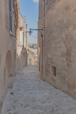 Sokak ve evlerin Sassi Matera, İtalya