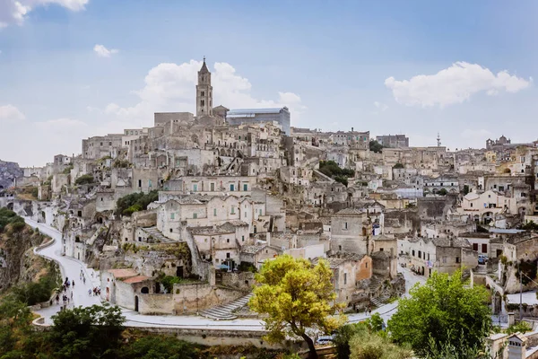 Панорамний Вид Sassi Matera Італія — стокове фото