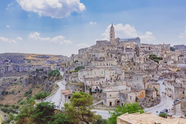 Панорамний Вид Sassi Matera Італія — стокове фото