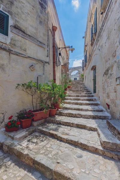 Straßen Und Häuser Der Sassi Von Matera Italien — Stockfoto