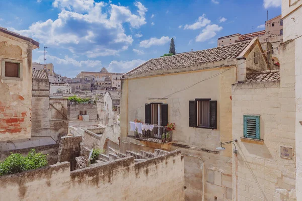 Gator Och Hus Sassi Matera Italien — Stockfoto