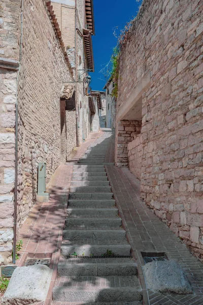 Blick Auf Die Straße Und Gebäude Von Assisi Italien — Stockfoto