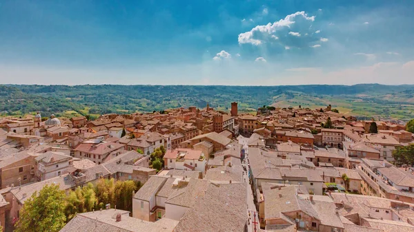 Aerial View Town Orvieto Italy Surrounding Landscape — Stock Photo, Image