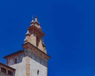 Bergamo, İtalya üst şehir meydanında Lorenzo Mascheroni kule