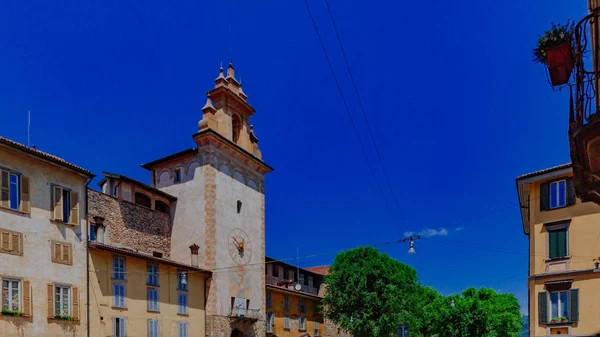 Buildings Tower Lorenzo Mascheroni Square Upper City Bergamo Italy — Stock Photo, Image