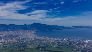 Manzara ve Körfez Napoli Vezüv Yanardağı, İtalya'dan görünüm