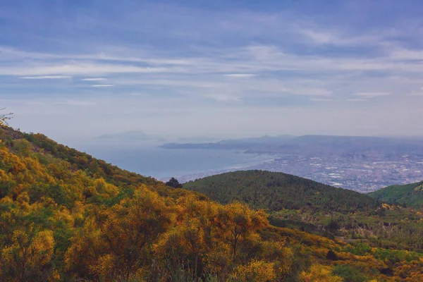 Προβολή Του Τοπίου Και Του Κόλπου Της Νάπολης Από Ηφαίστειο — Φωτογραφία Αρχείου