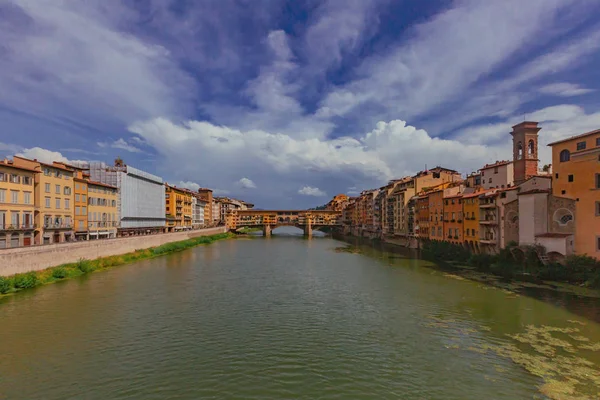 Понте Веккіо Будинків Через Річки Арно Флоренції Італія — стокове фото