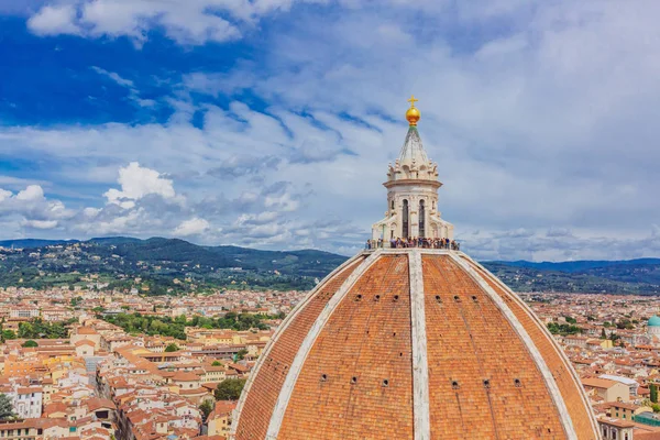 Dome of the Florence Cathedral and the historic center of Florence, Italy viewed from Giotto\'s Bell Tower