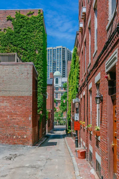 Vista Das Ruas Casas Beacon Hill Boston Eua — Fotografia de Stock