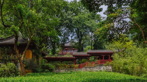 Traditionelle Chinesische Architektur Zwischen Bäumen Yongfu Tempel Hangzhou China — Stockfoto