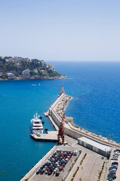 Vue Port Phare Nice France Vue Depuis Colline Château — Photo