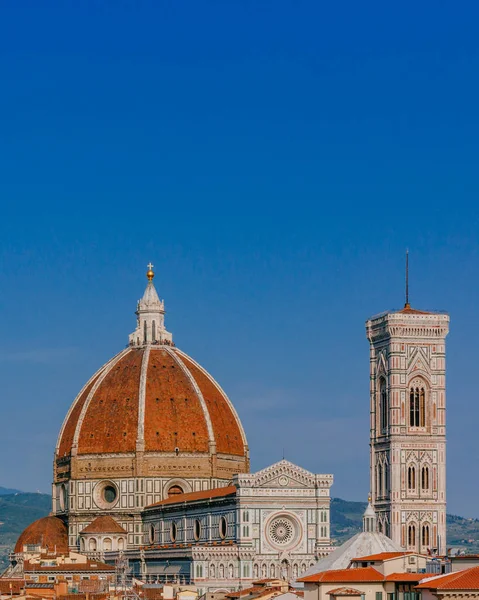 Vista Catedral Florencia Campanario Giotto Bajo Cielo Azul Sobre Las — Foto de Stock