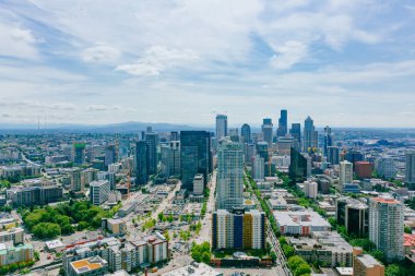 Görünümü downtown Seattle, ABD sokaklarında ve binalar