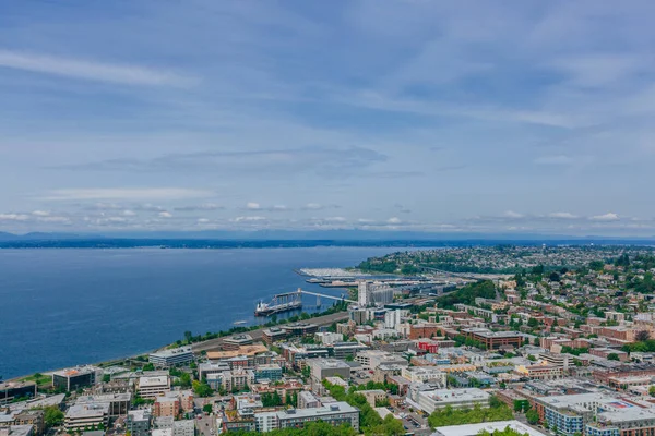 Blick Auf Häuser Und Straßen Durch Elliot Bay Seattle Usa — Stockfoto