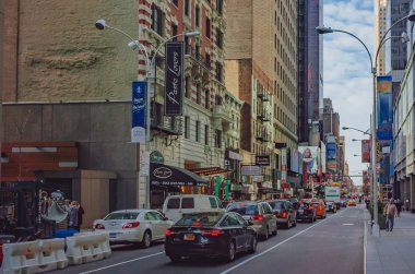 New York City, Amerika Birleşik Devletleri - 2 Ocak 2016: Sokaklar ve Binalar Manhattan'ın görünümü