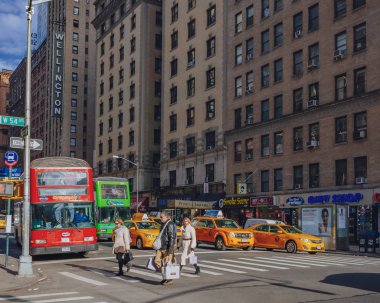 New York City, Amerika Birleşik Devletleri - 2 Ocak 2016: Sokaklar ve Binalar Manhattan'ın görünümü