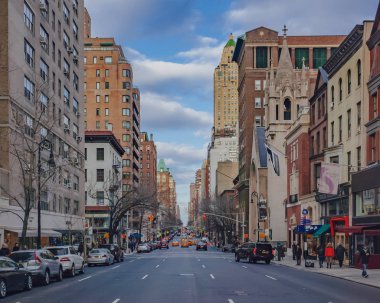 New York City, Amerika Birleşik Devletleri - 2 Ocak 2016: Sokaklar ve Binalar Manhattan'ın görünümü