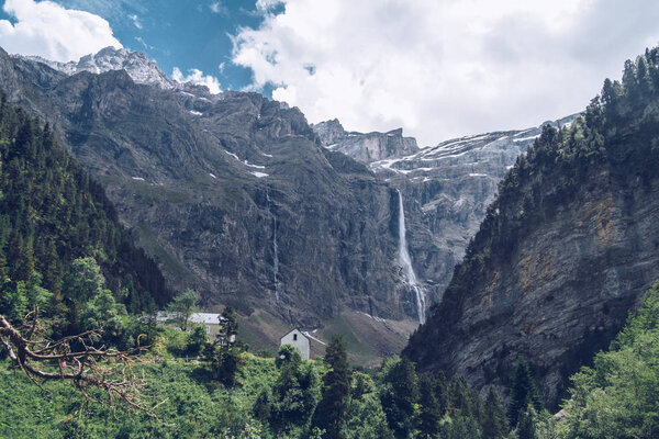 Gavarnie Falls, the highest waterfall in mainland France, in the