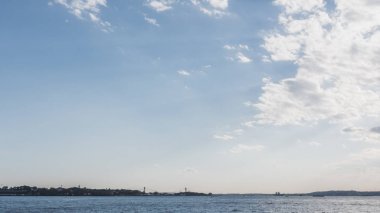 New York Harbor Manhattan, New York, ABD görüntülendi