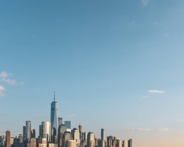 New York'un Manhattan şehir merkezinin silueti, New görüntülendi
