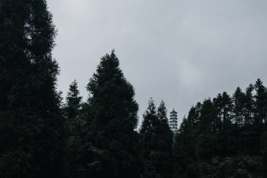 Pagoda üzerinde Mingyue Dağı, Jiangxi, Çin