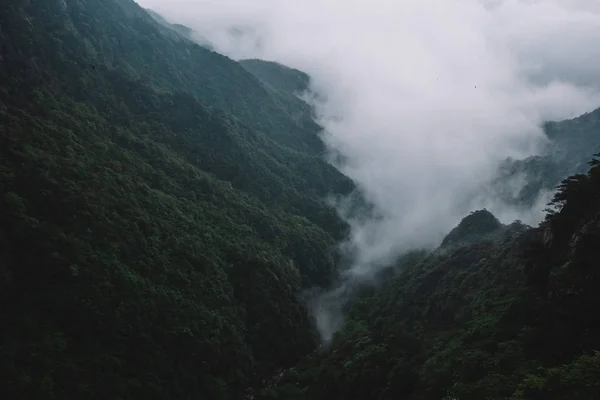 Βουνοκορφές σε σύννεφα, όρος Μινγιούμα, Κίνα — Φωτογραφία Αρχείου