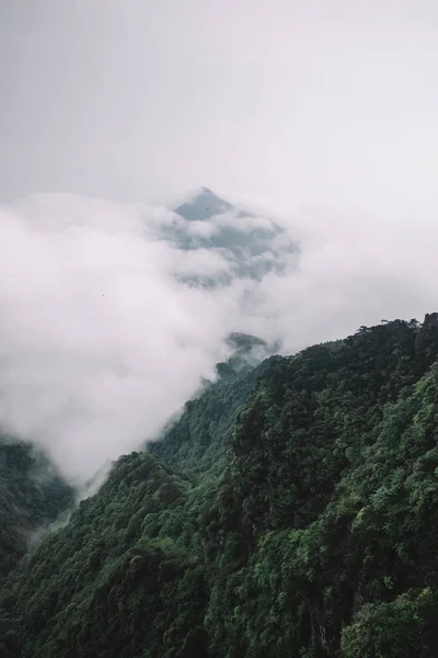 stock image Mountain ridges in clouds, Mingyue Mountain, China