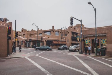 Santa Fe şehir merkezindeki sokaklar, New Mexico, Amerika Birleşik Devletleri