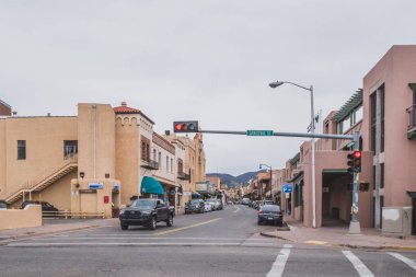 Santa Fe şehir merkezindeki sokaklar, New Mexico, Amerika Birleşik Devletleri