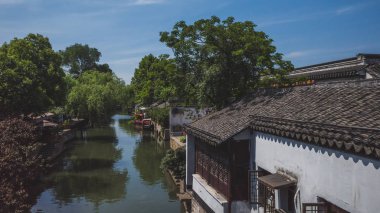 Nanxun, Çin eski kasabasında nehir tarafından Çin mimarisi
