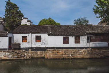 Nanxun, Çin eski kasabasında nehir tarafından Çin mimarisi