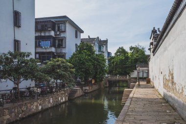 Nanxun, Çin eski kasabasında nehir tarafından Çin mimarisi