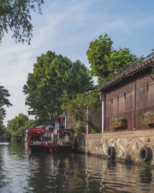 Nanxun, Çin eski kasabasında nehir tarafından Çin mimarisi