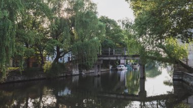 Nanxun, Çin eski kasabasında nehir tarafından Çin mimarisi