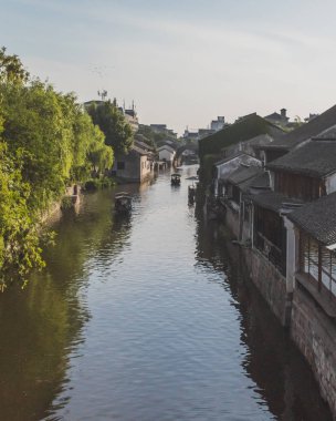 Nanxun, Çin eski kasabasında nehir tarafından Çin mimarisi