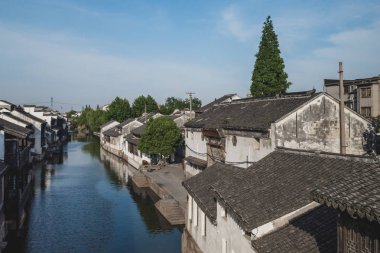 Nanxun, Çin eski kasabasında nehir tarafından Çin mimarisi