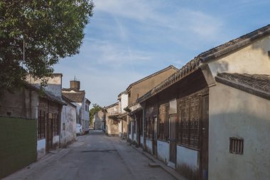 Nanxun'daki sokak ve evler, Zhejiang, Çin